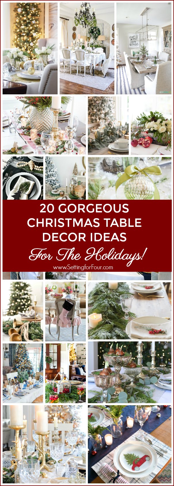 20 Gorgeous Christmas Table Decor Ideas  Setting for Four