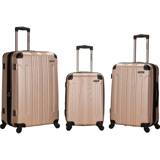  Rockland Luggage London 3-Piece Hardside Spinner Luggage Set Champagne: travel in style! Always find your luggage on the luggage carousel!