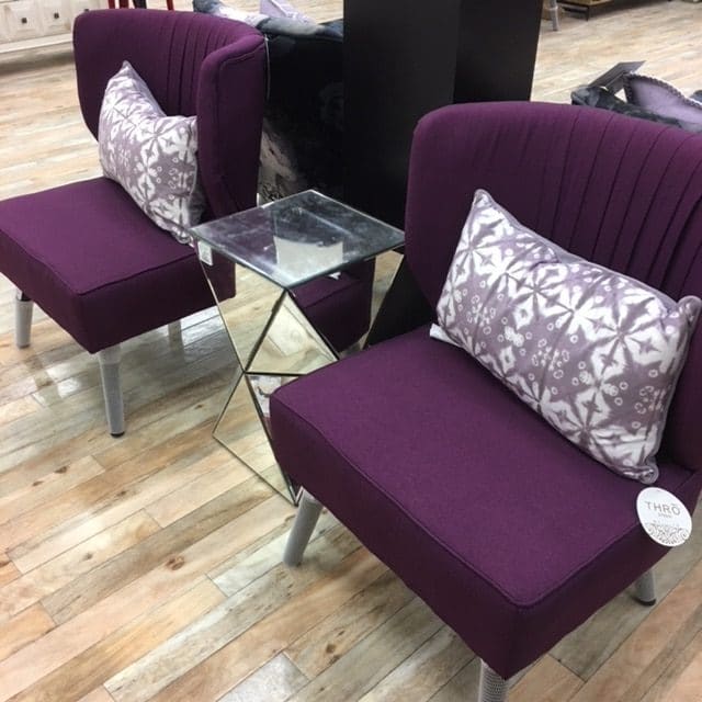 Purple accent chairs