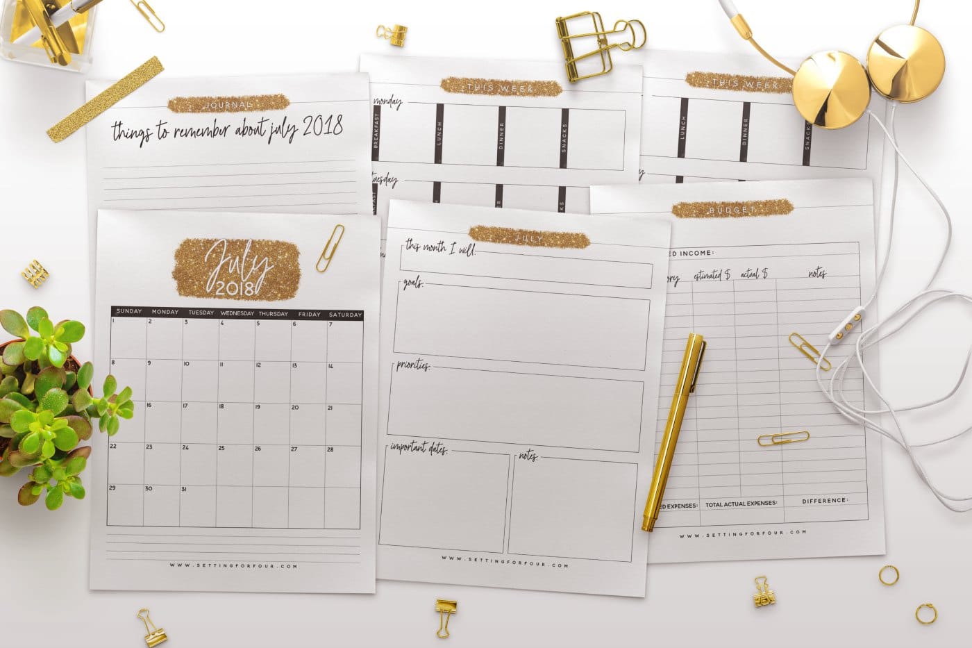 The Boss Babe Printable Planner Pack - 106 Pages to Plan &amp; Organize ...