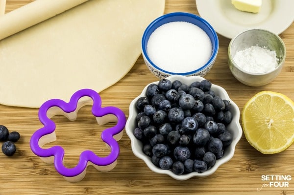 Delicious Blueberry Flower Tarts dessert idea with a flower shaped crust