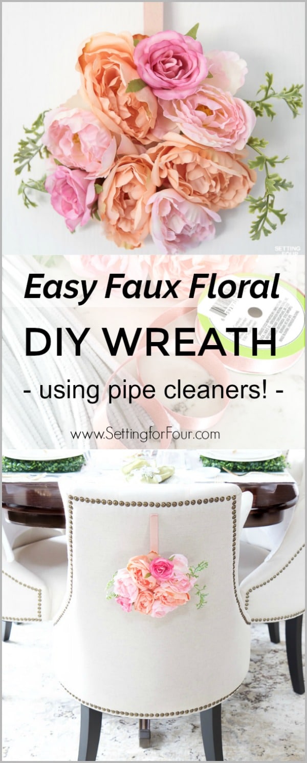 Easy Faux Floral Wreath - DIY Tutorial using pipe cleaners