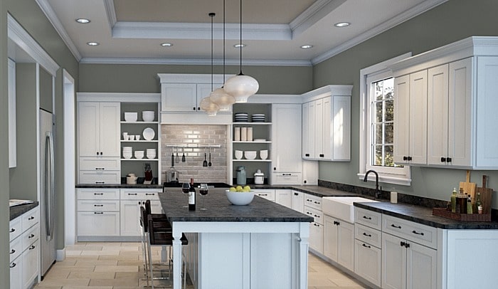 Paint Color Inspiration: Sherwin Williams Acacia Green for kitchen walls.