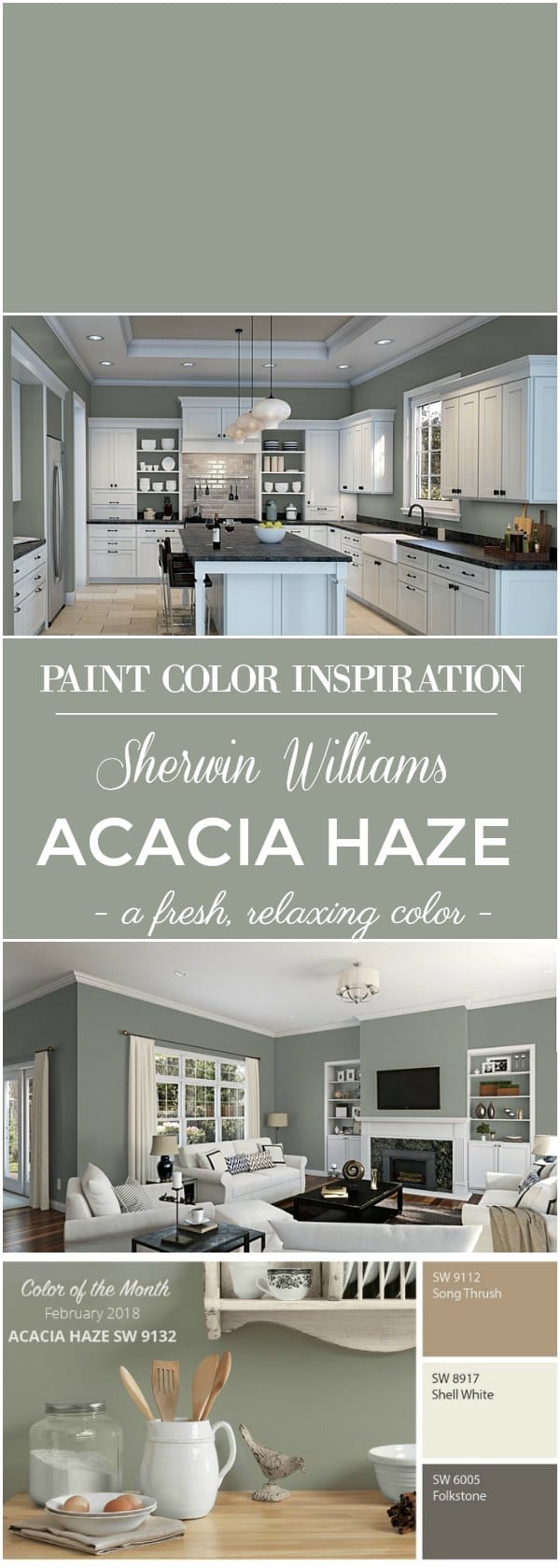 Sherwin Williams Acacia Haze Paint Color Setting For Four Interiors
