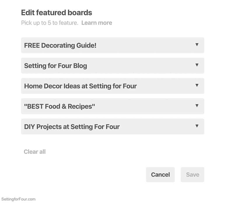 How to edit your Featured boards in your NEW Pinterest profile.