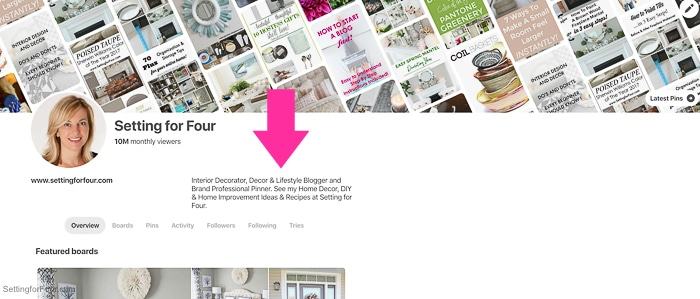 How to change your Pinterest profile description in your NEW Pinterest profile.