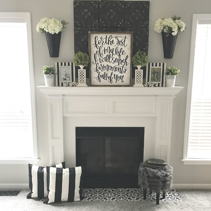 Fireplace makeover - Paint Fireplace Tile with Chalk Paint! #diy #paint #tile #fireplace #homedecor