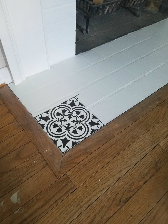 How to Paint and Stencil Fireplace Tile