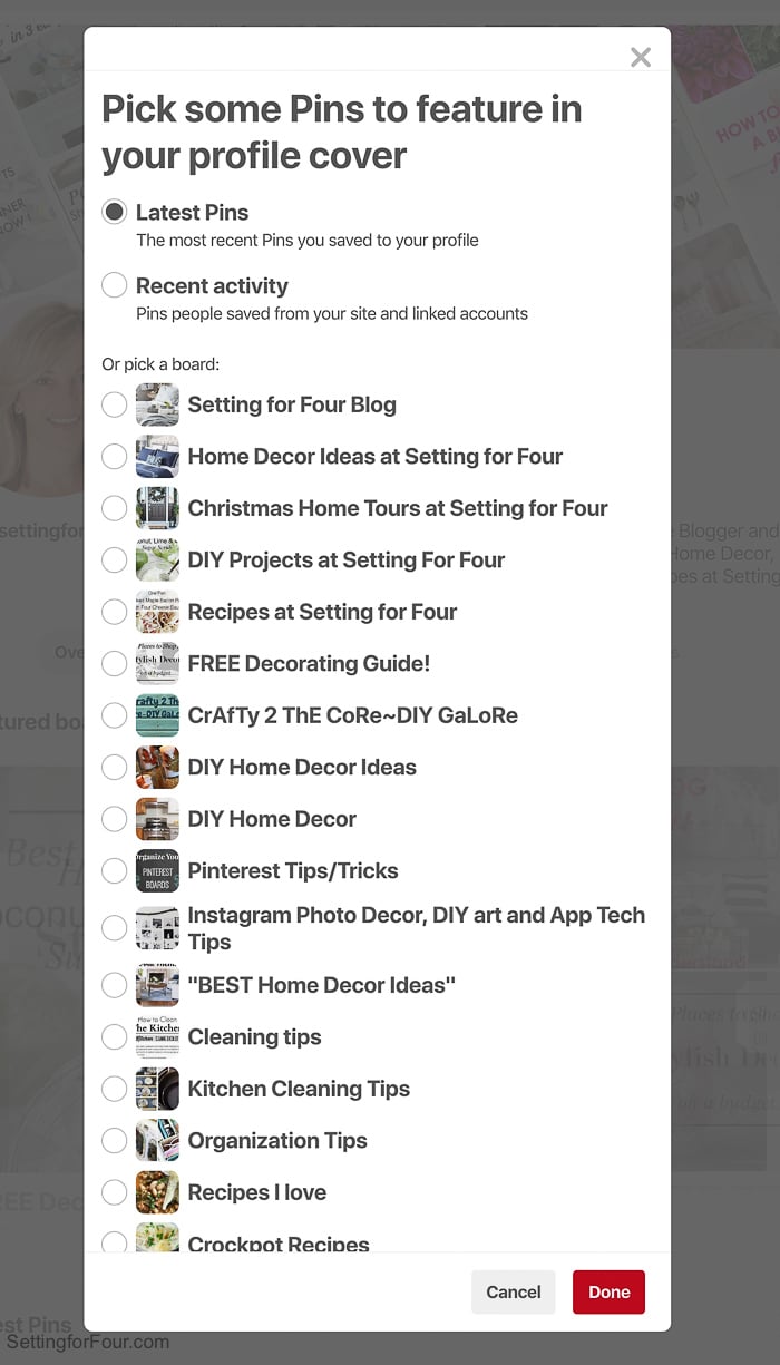 New Pinterest Profile Updates & How To Customize Your New Pinterest Profile  - Setting for Four