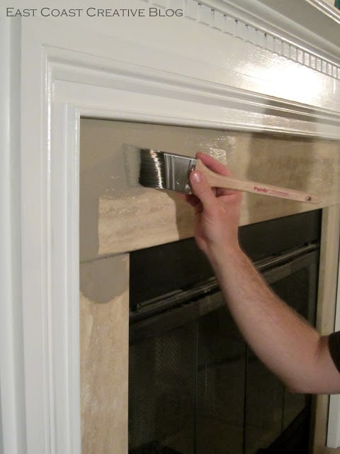 Painting Tile On Fireplace With Chalk Paint