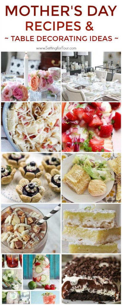 Mother's Day Menu Ideas, Recipes and Table Decorating Ideas.