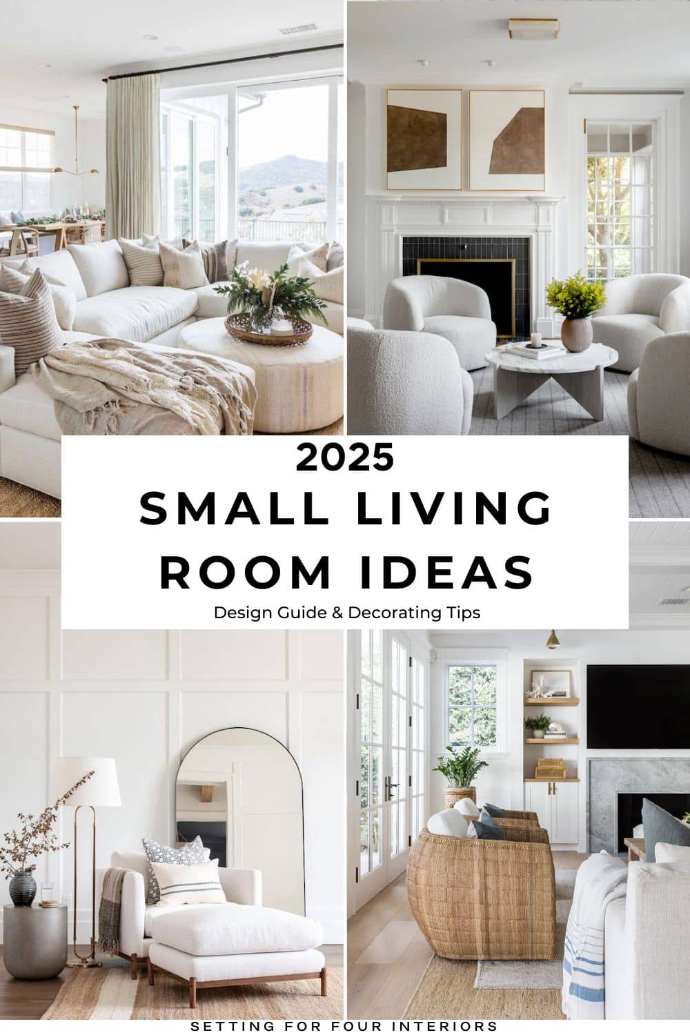 Small Living Room Ideas - Design Guide and Decorating Tips for cozy, neutral spaces. For elegant transitional, minimal, modern, glam, quiet luxury, and modern farmhouse styled rooms. Simple, easy design tips, open concept living rooms for 2025 and beyond.