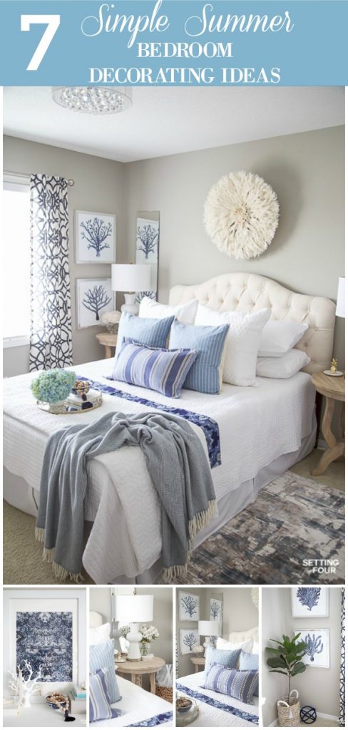 7 Simple Summer Bedroom Decorating Ideas. #summer #bedroom #furniture #decor #bedding