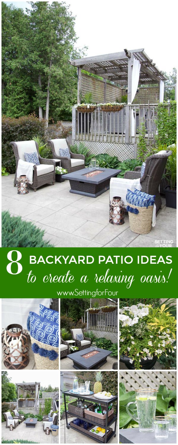 Outdoor Patio Ideas, Patio Furniture and Backyard Decor #outdoor #patio #firetable #backyard #decor #furniture