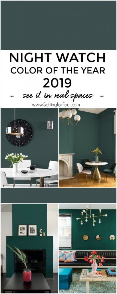 Night Watch Color Of The Year 2019 - a dark green paint color by PPG paints for interiors and exteriors. #painting #paint #color #paintcolor #decor 