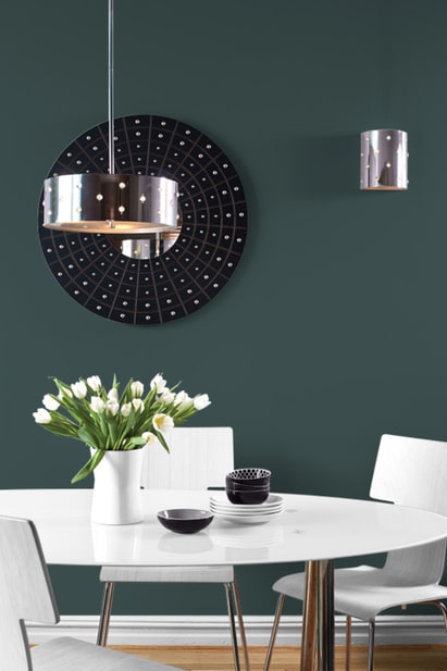 PPG Night Watch - Dark Green Paint Color DIning Room