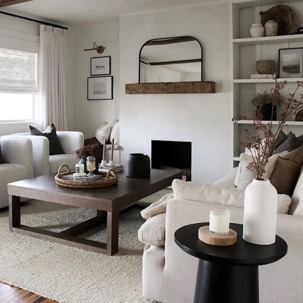 Small Living Room Design and Decor Ideas - cozy room ideas using pleated curtains, neutral colors and furniture arrangement that fits a small space. elegant modern, transitional , minimal style inspiration.