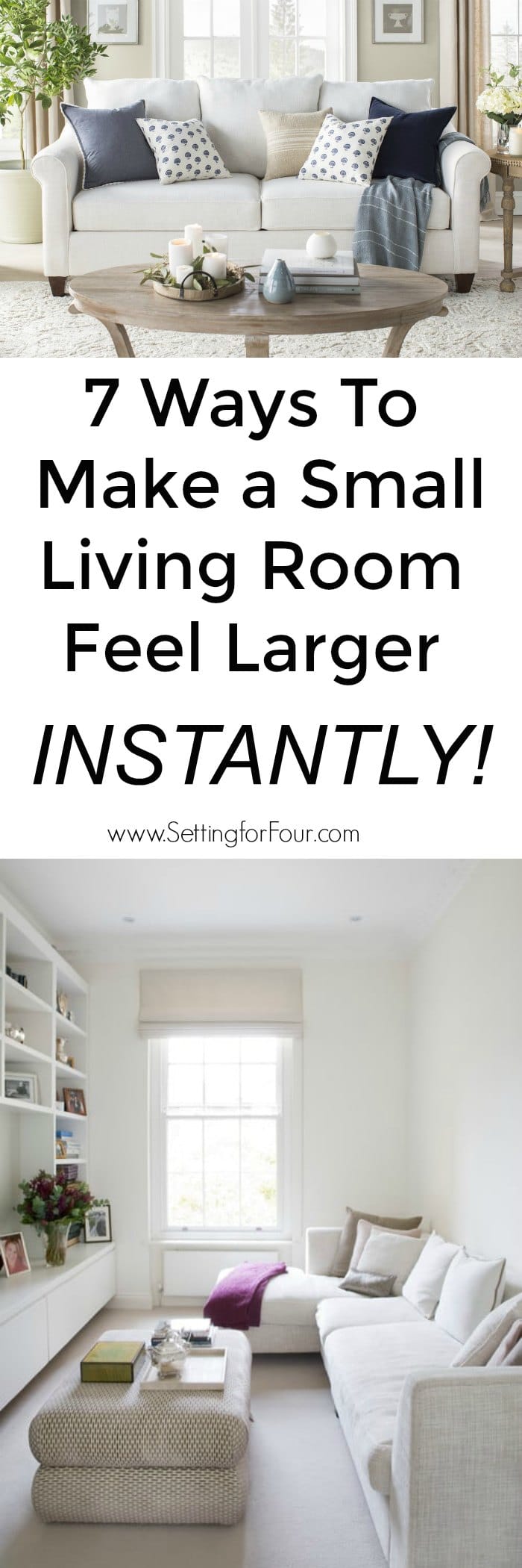 7 Ways To Make A Small Living Room Feel Larger Instantly! #small #livingroom #larger #bigger #decor #decorideas #decorations #interiordesign #design