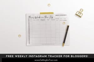 Get your FREE Instagram printable planner and tracker for Bloggers - to organize your Instagram posts!  It's an editorial calendar and IG growth tracker in one! Free to print! #printable #free #instagram #calendar #blogger #organizer