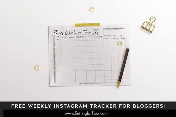 Free Instagram Printable Planner and Tracker for Bloggers - Setting For ...