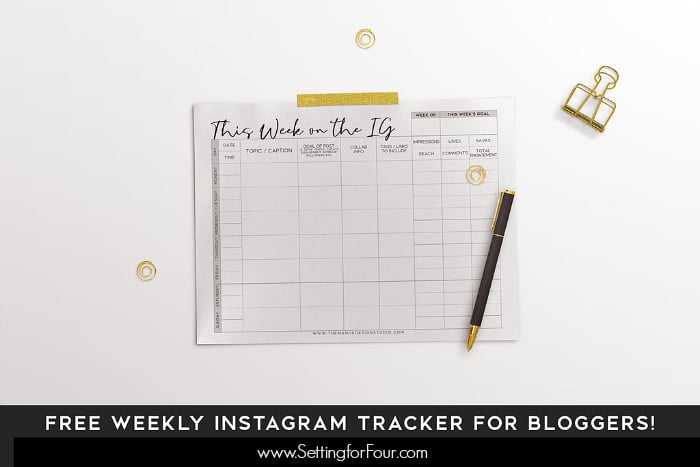 FREE Instagram printable planner and tracker for Bloggers - to organize your Instagram posts!  #printable #free #instagram #calendar #blogger #organizer