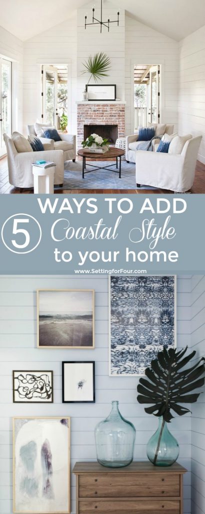 See the 5 Ways To Add Coastal Style To Your Home! Learn the 5 basic design elements to create a relaxed beach inspired oasis. #coastal #design #style #decor #decorideas