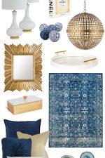 See the BEST Transitional Glam Living Room Pieces! These pieces will update your decor instantly. If you love traditional meets contemporary style, metallics, gold, white and blue then these decor ideas are for you!