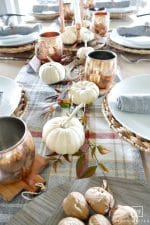 See these 25 Gorgeous Fall Table Setting Ideas to decorate your table for Autumn! Lots of fall floral centerpieces, fall dinnerware, pumpkin decor ideas, place card, napkin folding ideas and more! #fall #autumn #decor #tablesetting #tablescape #pumpkin #centerpiece #flowers #dinnerware #napkinfold #entertaining