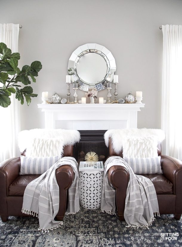 Elegant White & Gold Thanksgiving Table Setting - Setting For Four ...