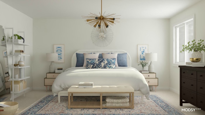 See 9 gorgeous master bedroom design ideas with the virtual 3-D design service Modsy! See pictures of all the beautiful designs and which one I picked! #bedroom #makeover #interiordesign #decor #decorideas #virtualdesign #edesign