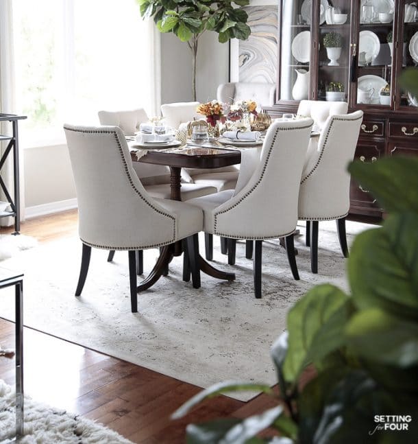 Elegant White & Gold Thanksgiving Table Setting - Setting For Four ...