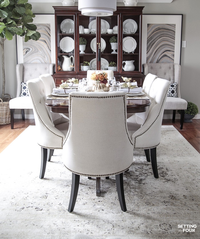 Beautiful dining room furniture, DIY art and decor ideas. #diy #art #furniture #diningroom #placesetting #tabletop #decorating