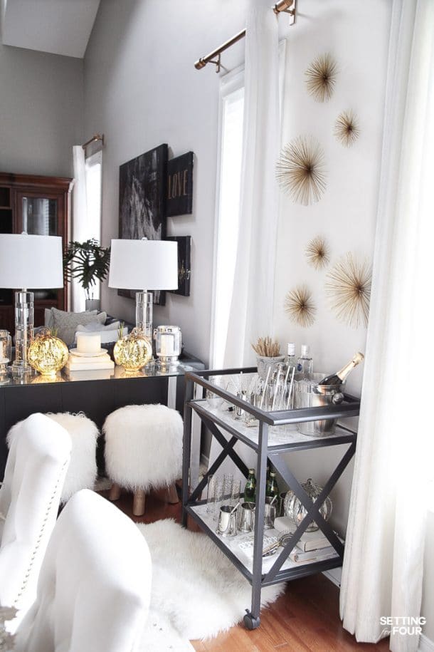 Elegant White & Gold Thanksgiving Table Setting - Setting For Four ...