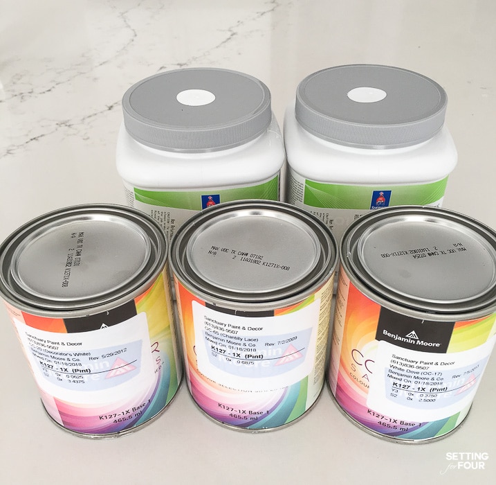 Test different paint colors in a room using sample tester pots of paint. #diy #painint #color #walls #sample