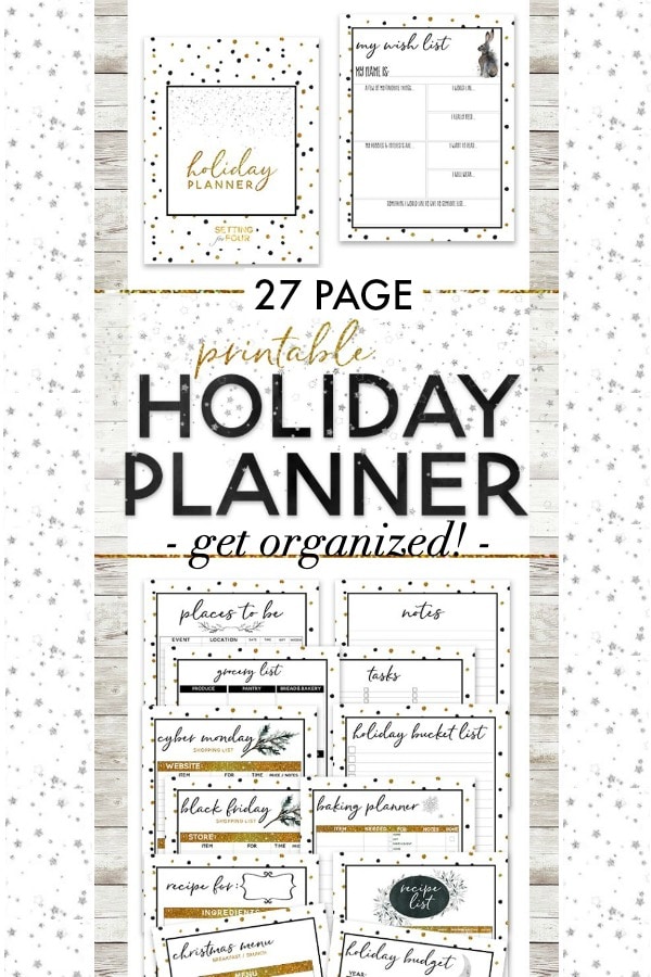 Stay sane with this fantastic Printable Holiday Planner – 27 pages to organize and plan Christmas! 