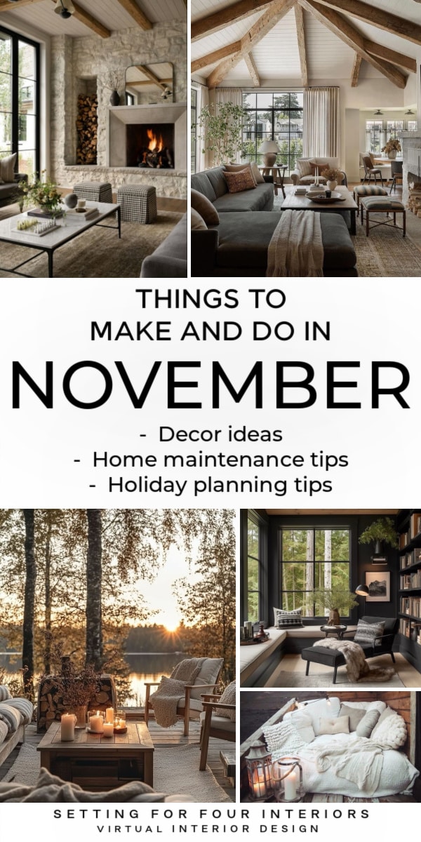 What To Make and Do In November. Home Maintenance, holiday planning & decor ideas.  Home Checklist. cozy home decor ideas. cozy room ideas.