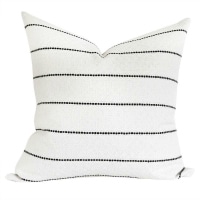 Toulouse Onyx - this is a top seller! This creamy white and black stitch pattern mixes so well with other prints! #pillow #decor #comfort #living #fabric #pattern #black #white