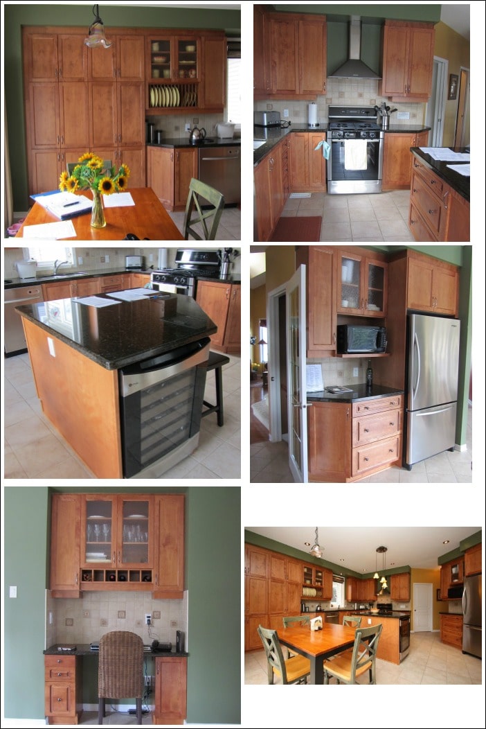 Our kitchen with an island layout looked so small and dark before remodelling it. See the kitchen ideas we used to make it look more modern! #small #kitchen #remodel #refacing #budget #beforeandafter #makeover