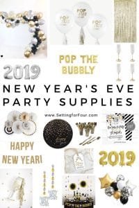 Ring in the new year the easy and elegant way with these fun and fabulous New Year's Eve Party supplies! #party #nye #newyearseve #entertaining #decor #banners #balloons #photos #partysupplies