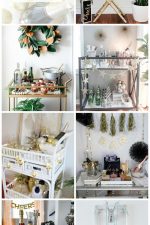 7 New Year's Eve Bar Cart Decor, Party Supply & Entertaining Ideas! #newyearseve, party #supplies #barcart #barware #Prosecco #champagne #banner #decor #holiday #entertaining