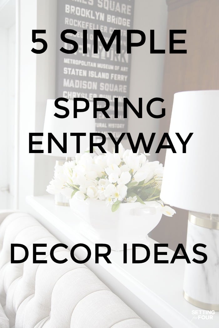 5 simple Spring entryway decor ideas to transition a foyer from winter to spring! #foyer #entryway #spring #decorideas #ideas #space #simple