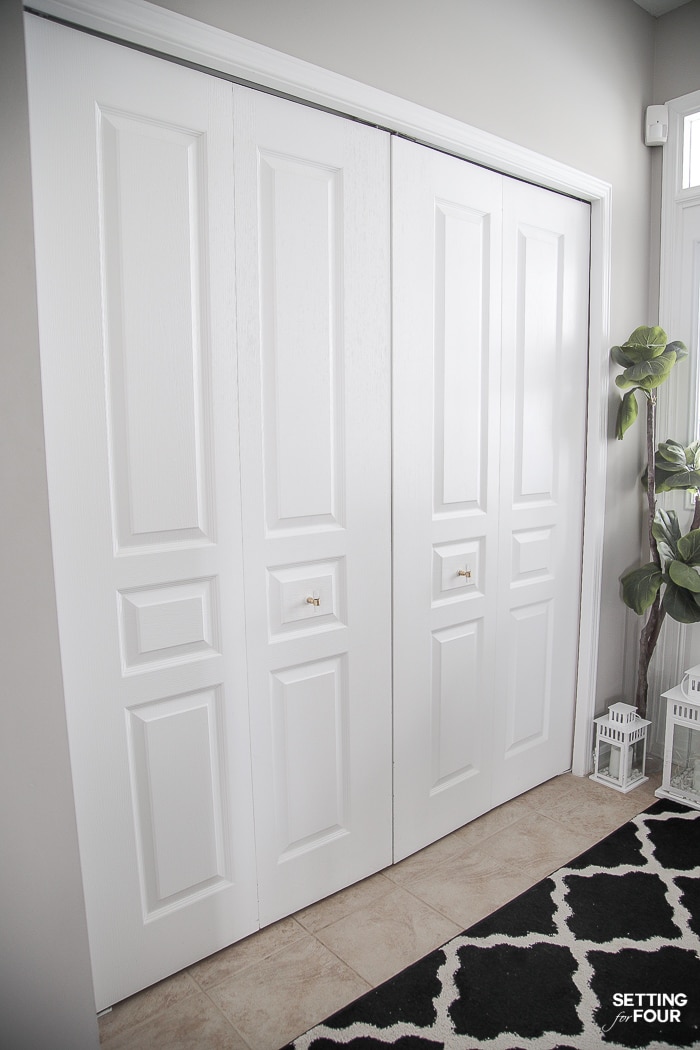 Quick and East Closet Bifold Doors Makeover! Adds value to a home -great home resale project idea! #home #resale #closet #bifold #doors #makeover