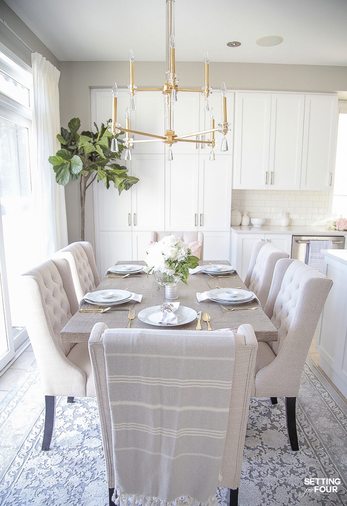 Spring kitchen table decor. #spring #table #decor #decorideas #ideas #restorationhardware