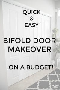 Quick and easy bifold door makeover on a budget! #quick #easy #diy #project #makeover #bifold #door #closet #entryway #ideas