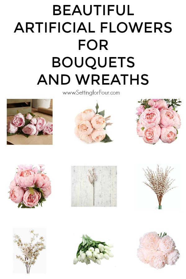 Beautiful Artificial Flowers for bouquets and wreaths! #wedding #tablescape #parties #tabletop #flowers #bouquets #wreaths #spring #peonies #pink