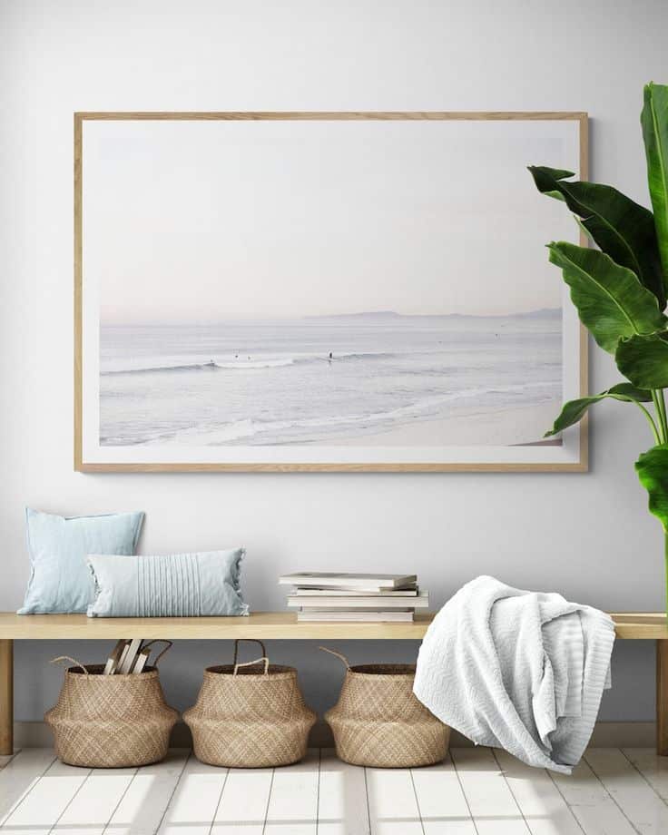Beautiful Coastal Wall Art Decor for living room or bedroom. modern, organic, blue and white, neutral, cozy, calm, relaxing