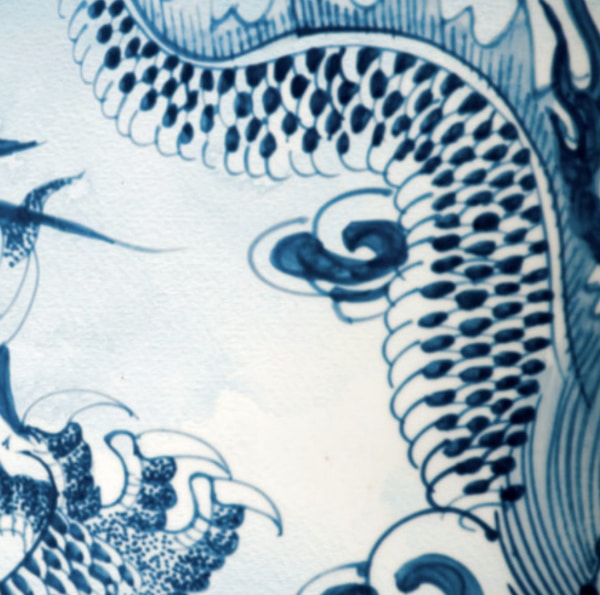 Chinese porcelain blue and white pottery pattern.