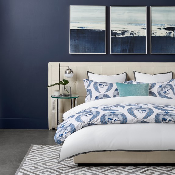 Bedroom blue wall color to show how to pick a whole home color palette.