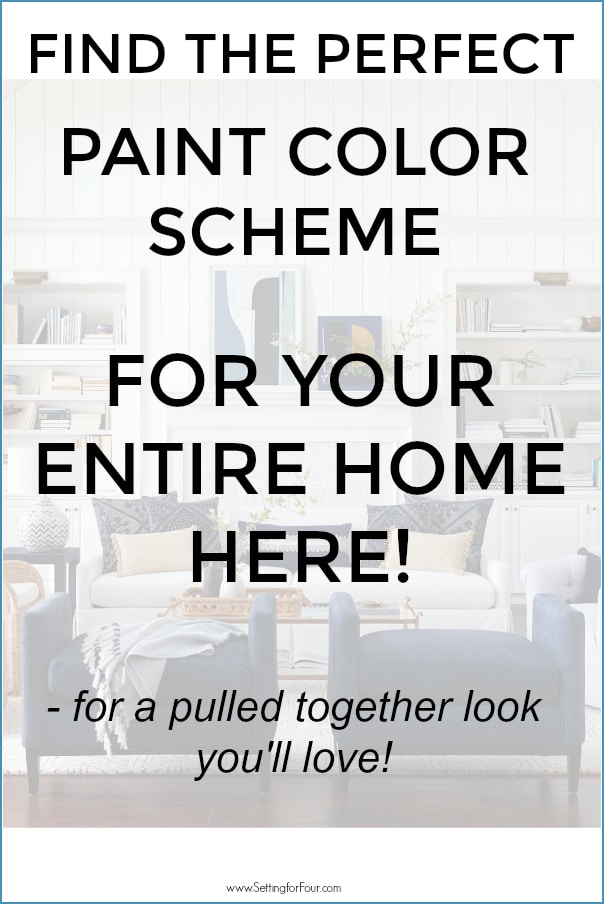 Graphic to show how to pick the perfect whole home color scheme 5 ways.