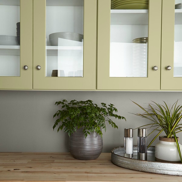 See this gorgeous Kitchen Cabinet paint color idea using Behr Back To Nature